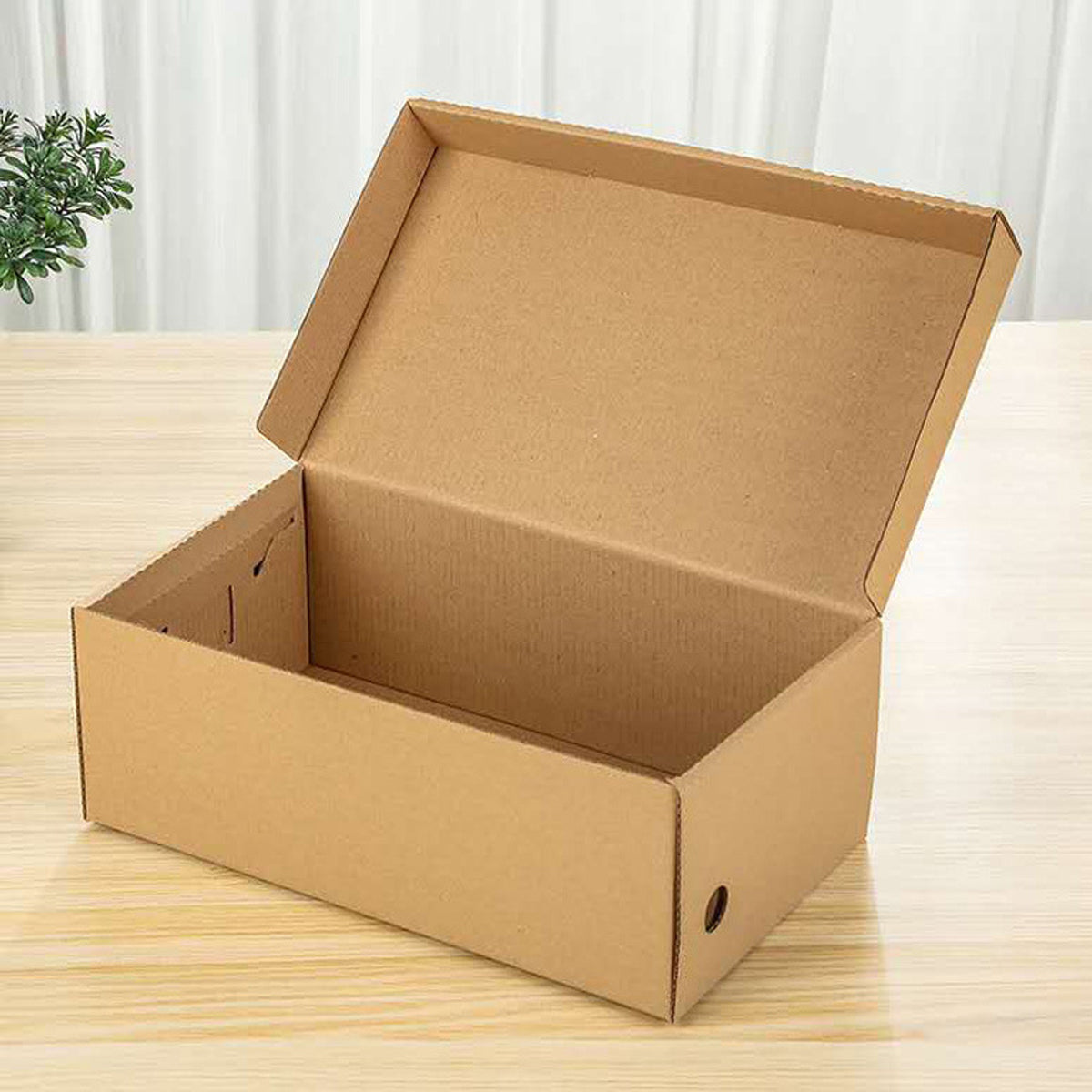 20pcs Kraft Paper Shoe Boxes Clamshell Storage Organizer
