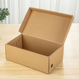 20pcs Kraft Paper Shoe Boxes Clamshell Storage Organizer