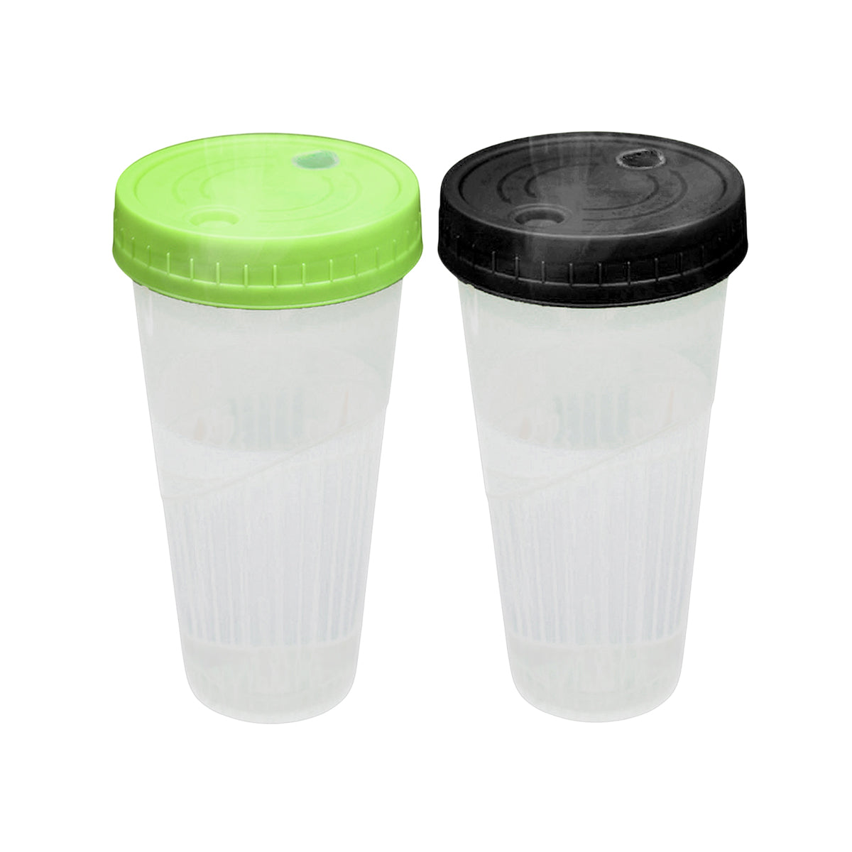 100 Sets 650ml Transparent Drinking Cups with Lids Party Use
