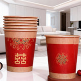 500PCS Double Happiness Printed Paper Cups Wedding Hot Cold Drink Cups