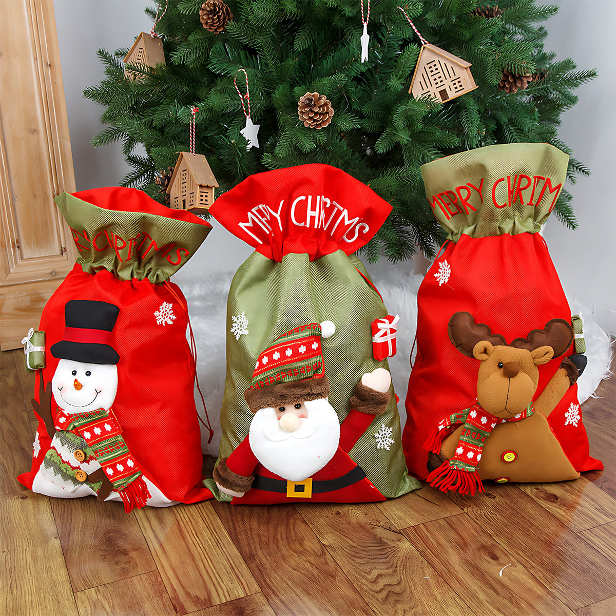 Christmas Gift Bags 1PC Xmas Santa Gifts Sack