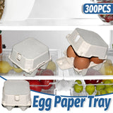 300PCS 4 Slot Paper Egg Trays Molded Pulp Stackable for Egg Packaging
