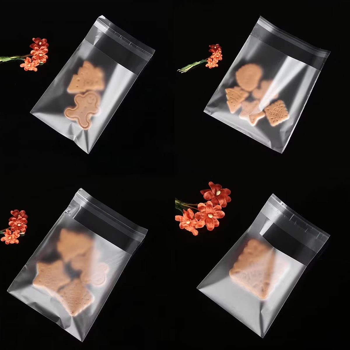 Clear Plastic Self Adhesive Candy Packaging Bags 100PCS