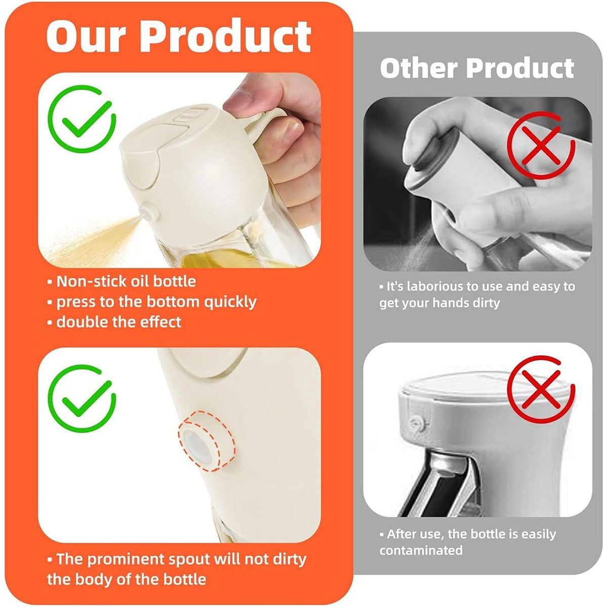 2-in-1 Glass Oil Pot 1PC