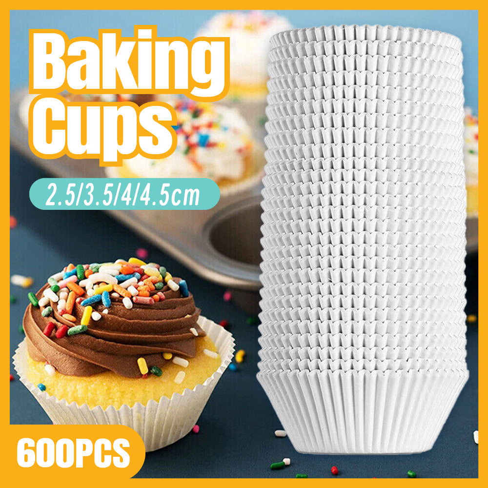 Patty Pans Muffin Cases Baking Cups 600PCS 4Sizes White