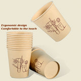 500PCS 9oz Bamboo Pulp Disposable Paper Coffee Cups