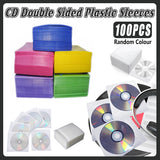 Premium White CD DVD Double Sided Plastic Sleeves 100PCS