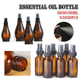 Essential Oil Bottles 5-20PCS Amber Glass Mist Sprayer W Roller 3Sizes 2Styles - Discount Packaging Warehouse