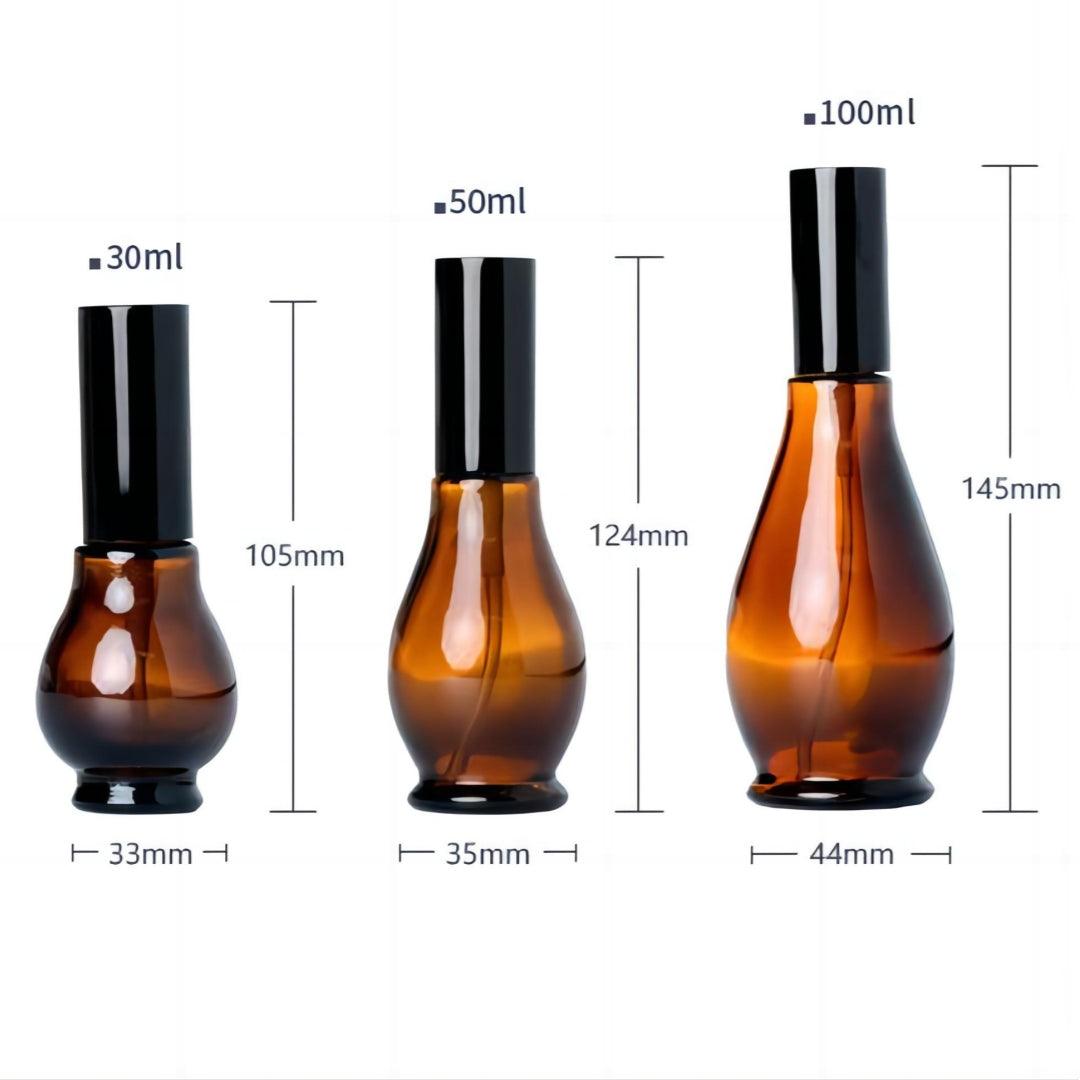 5-20PCS Amber Glass Spray Bottles 3Sizes 2Styles