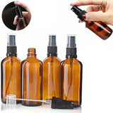 Essential Oil Bottles 5-20PCS Amber Glass Mist Sprayer W Roller 3Sizes 2Styles - Discount Packaging Warehouse