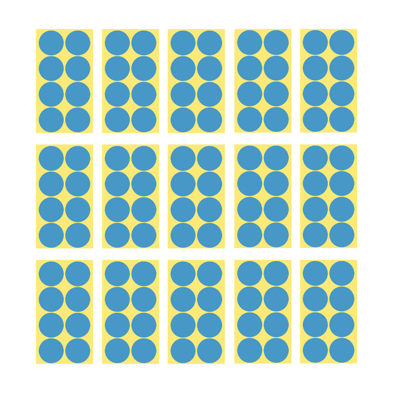 8/13/25/50mm Round Sticker Dots Adhesive Labels Cool-toned