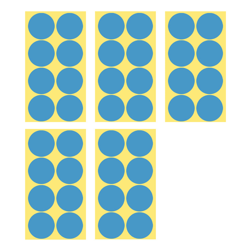 8/13/25/50mm Round Sticker Dots Adhesive Labels Cool-toned