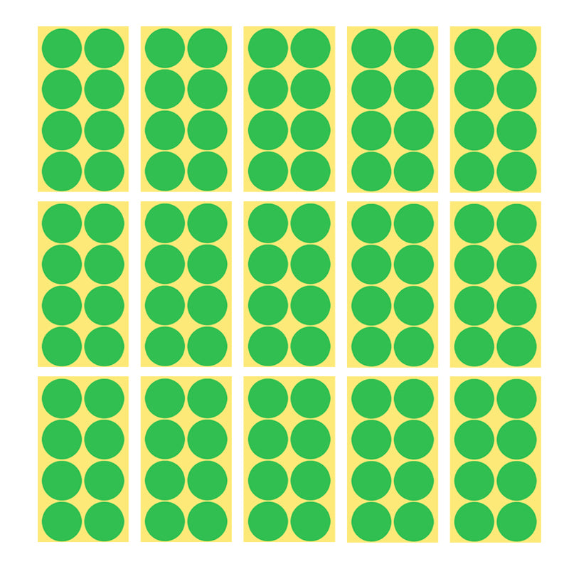 8/13/25/50mm Round Sticker Dots Adhesive Labels Cool-toned