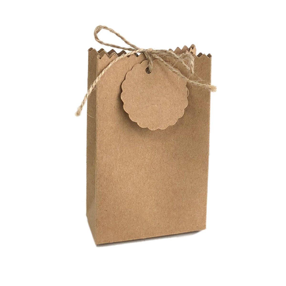 50PCS Bag Shaped Candy Box Kraft Paper DIY Design