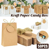 50PCS Bag Shaped Candy Box Kraft Paper DIY Design