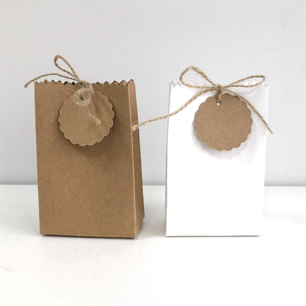 50PCS Bag Shaped Candy Box Kraft Paper DIY Design