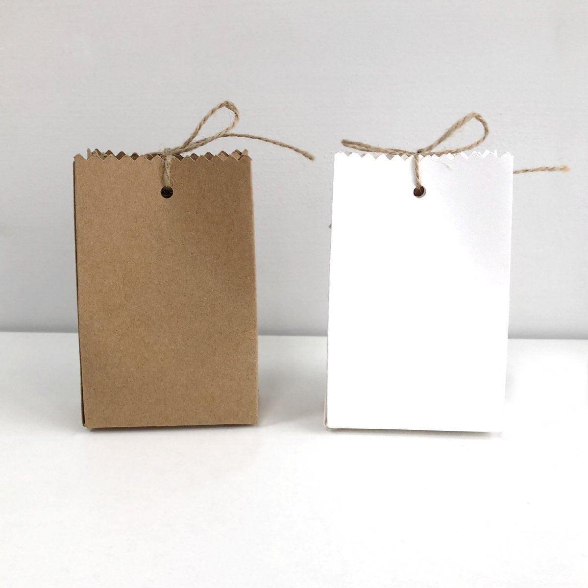 50PCS Bag Shaped Candy Box Kraft Paper DIY Design