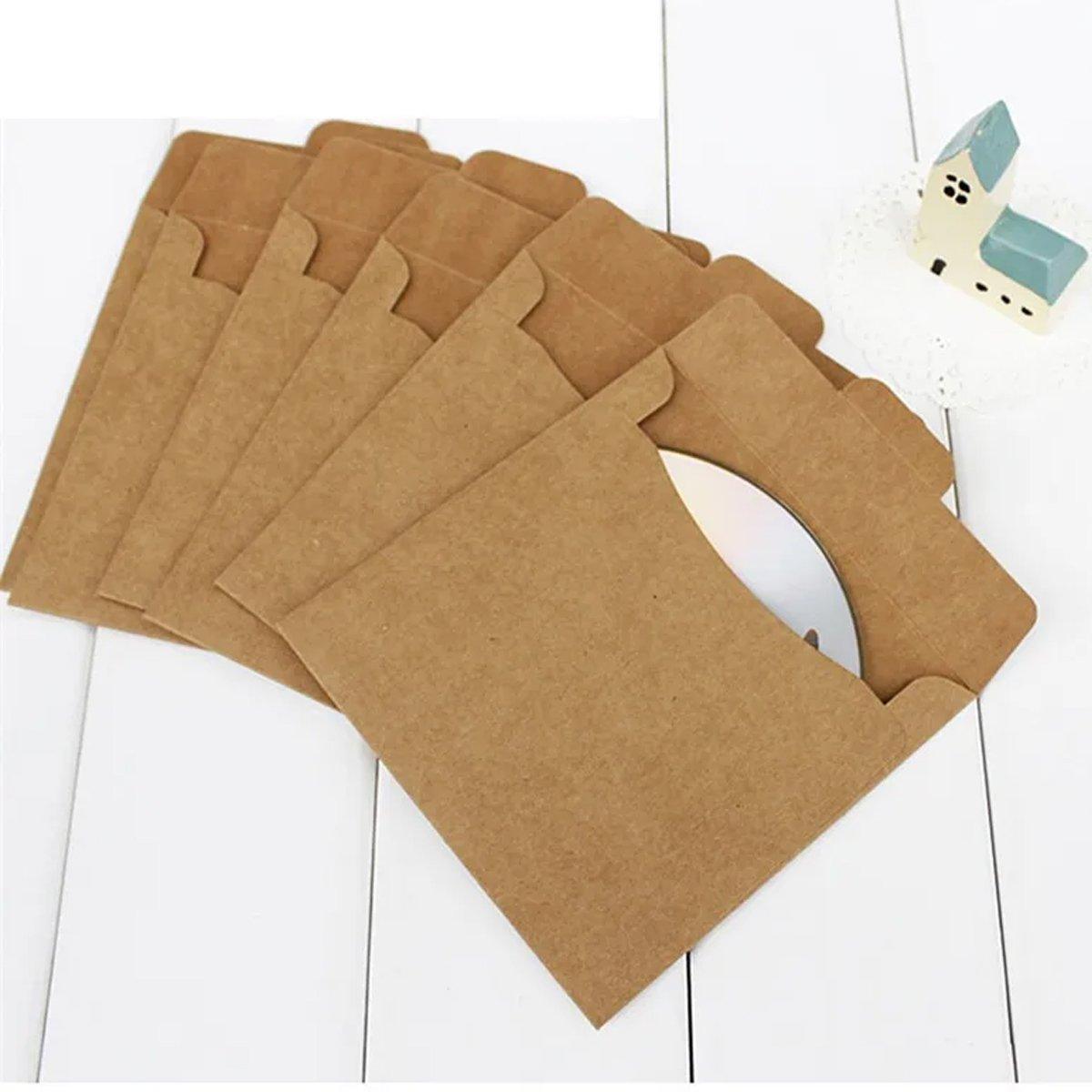 50PCS CD DVD Paper Sleeves Kraft Paper Paper Cases