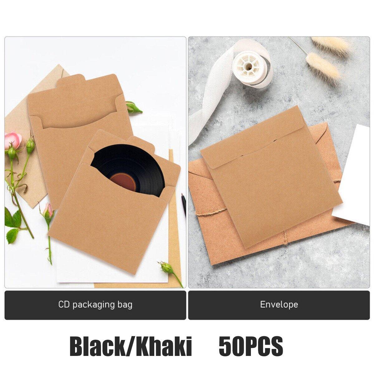 50PCS CD DVD Paper Sleeves Kraft Paper Paper Cases