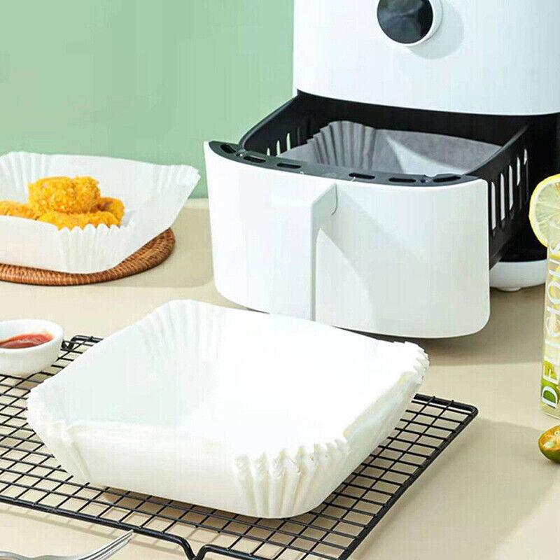 Square Air Fryer Disposable Paper Liner 50PCS 2Colours Non-Stick Baking Paper Liners WaterProof - Discount Packaging Warehouse