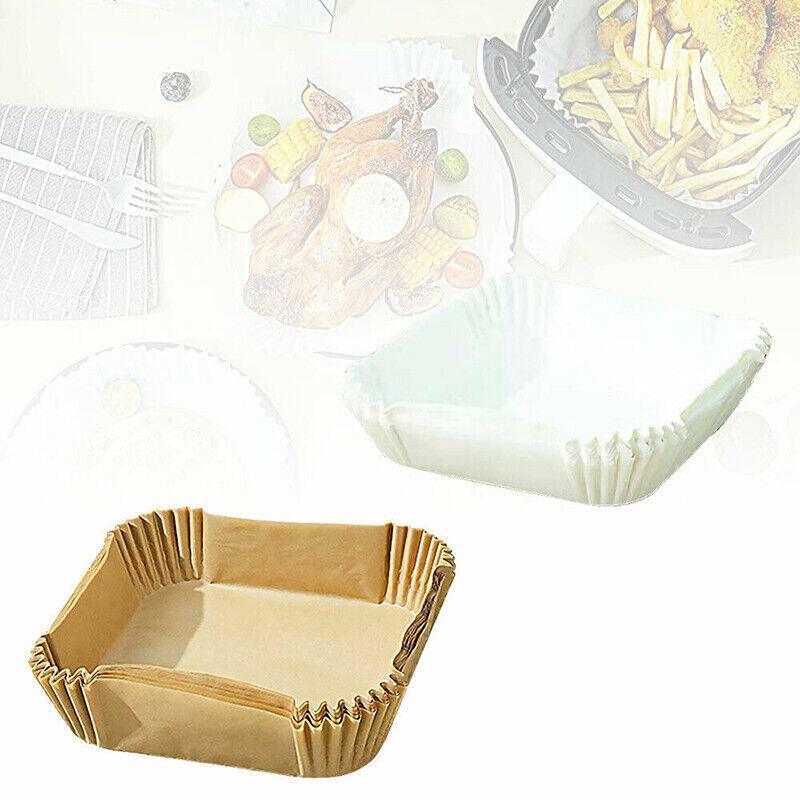 Square Air Fryer Disposable Paper Liner 50PCS 2Colours Non-Stick Baking Paper Liners WaterProof - Discount Packaging Warehouse