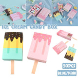 50PCS Ice Pop Shaped Candy Box Sturdy Paper Material