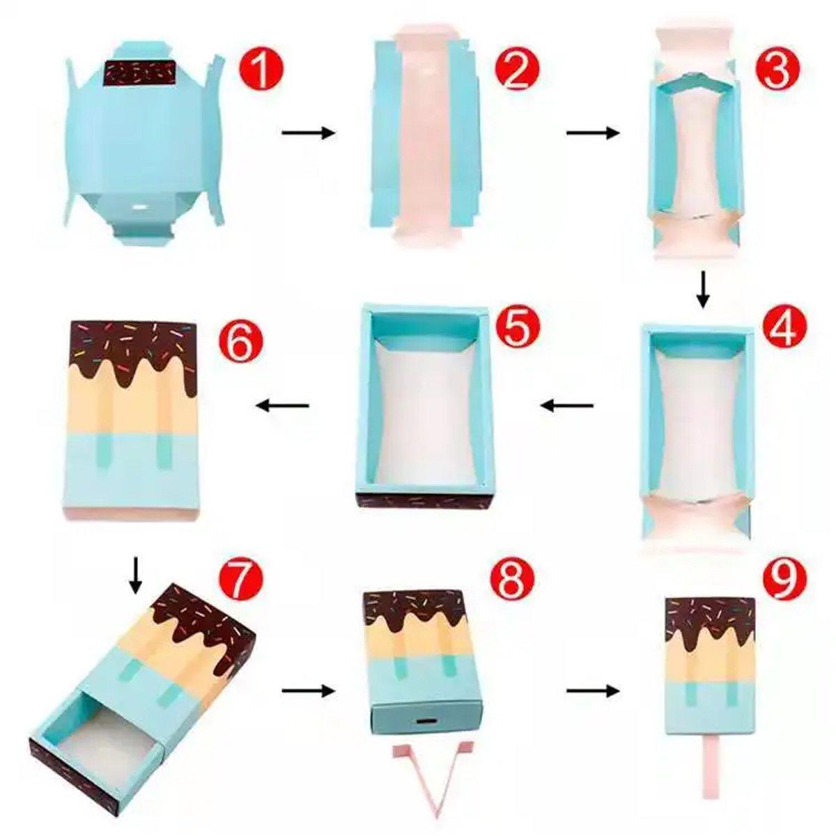 50PCS Ice Pop Shaped Candy Box Sturdy Paper Material