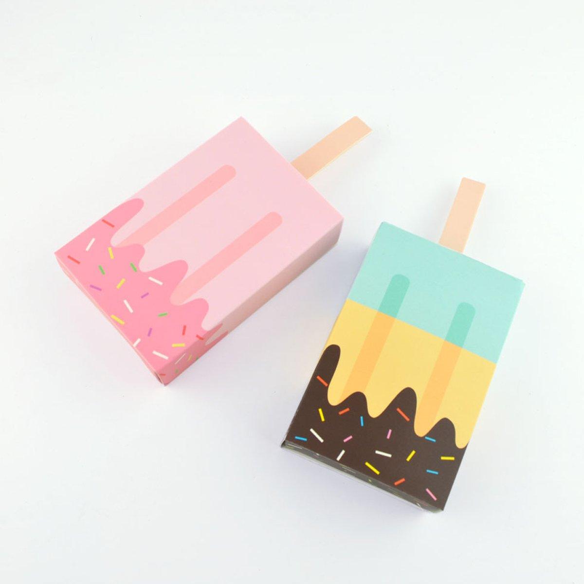 50PCS Ice Pop Shaped Candy Box Sturdy Paper Material