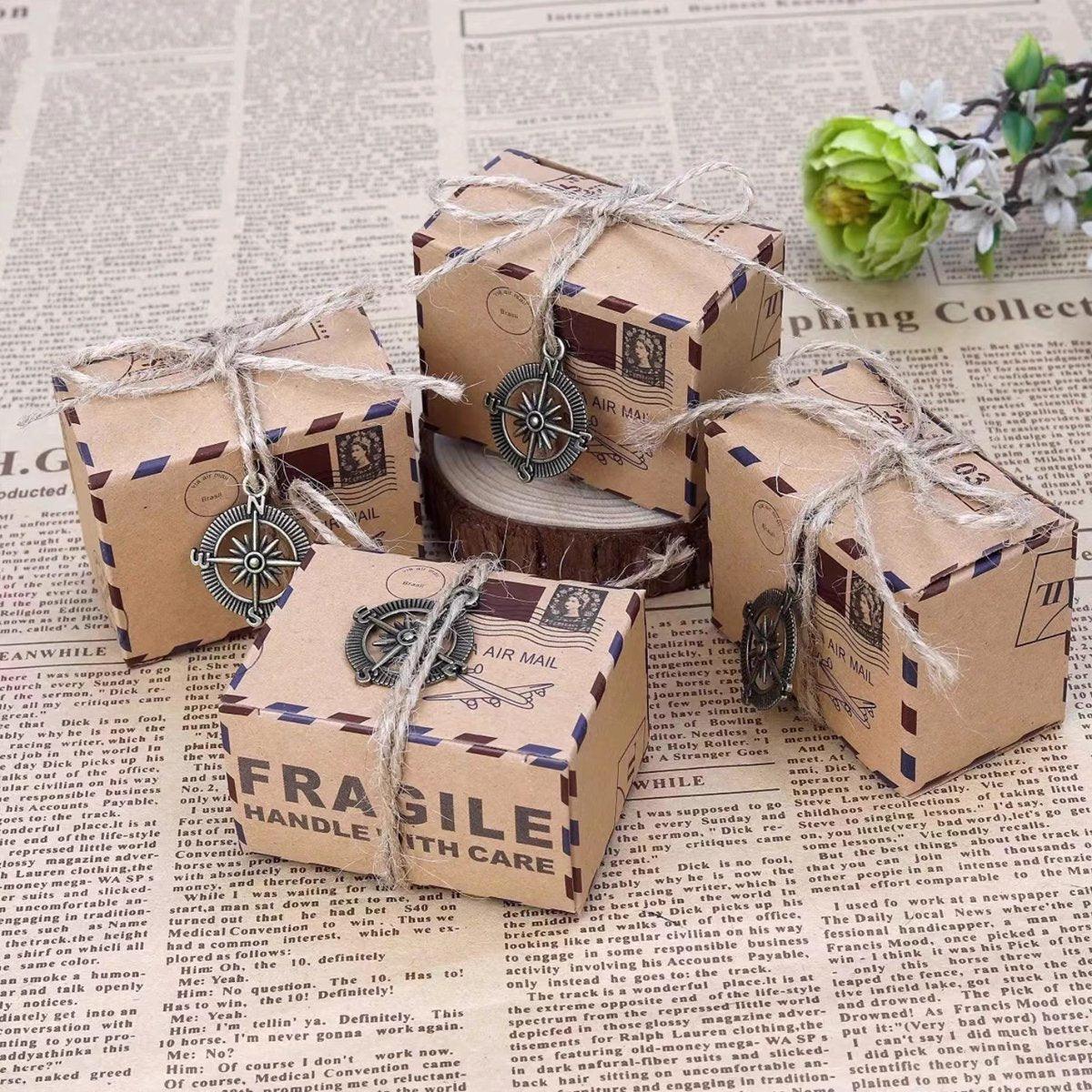 50PCS Mailing Themed Candy Box Durable Kraft Paper