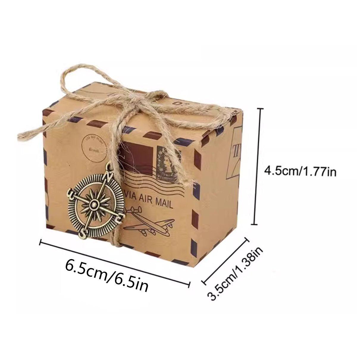 50PCS Mailing Themed Candy Box Durable Kraft Paper