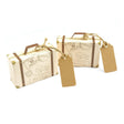 50PCS Suitcase Shaped Dessert Box White Cardboard and Kraft Paper