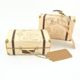 50PCS Suitcase Shaped Dessert Box White Cardboard and Kraft Paper