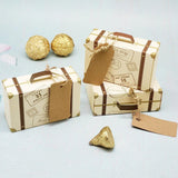 50PCS Suitcase Shaped Dessert Box White Cardboard and Kraft Paper