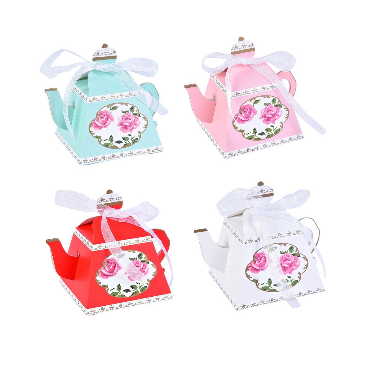 50PCS Teapot Candy Box Cardstock Gift Box for Tea Party