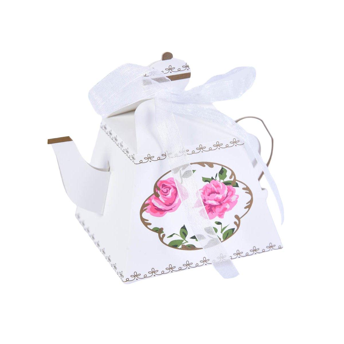 50PCS Teapot Candy Box Cardstock Gift Box for Tea Party