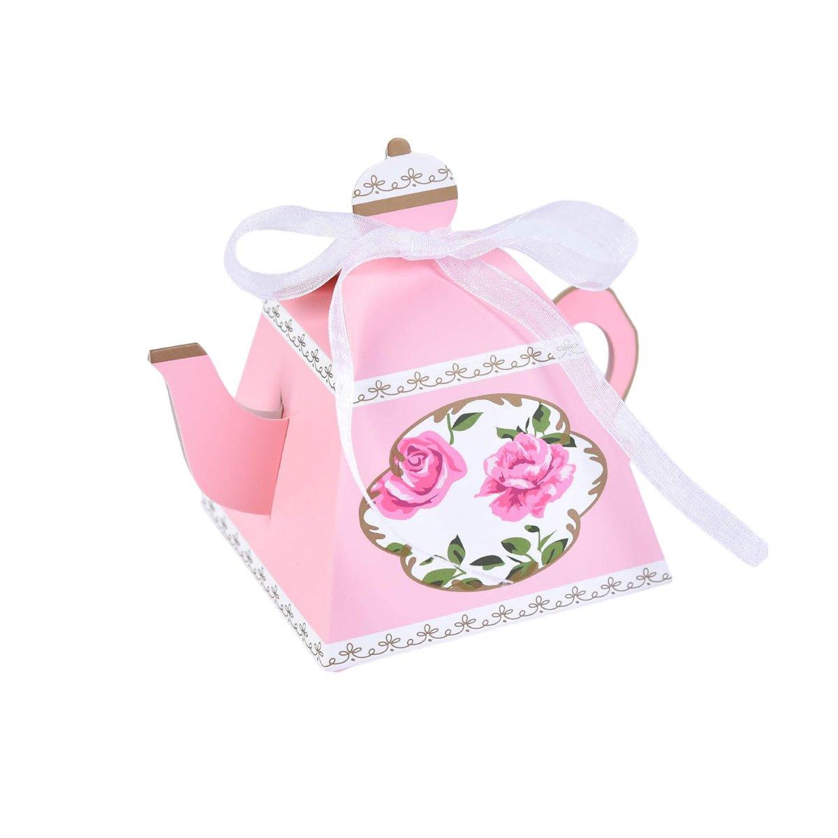 50PCS Teapot Candy Box Cardstock Gift Box for Tea Party