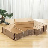 20pcs Kraft Paper Shoe Boxes Clamshell Storage Organizer