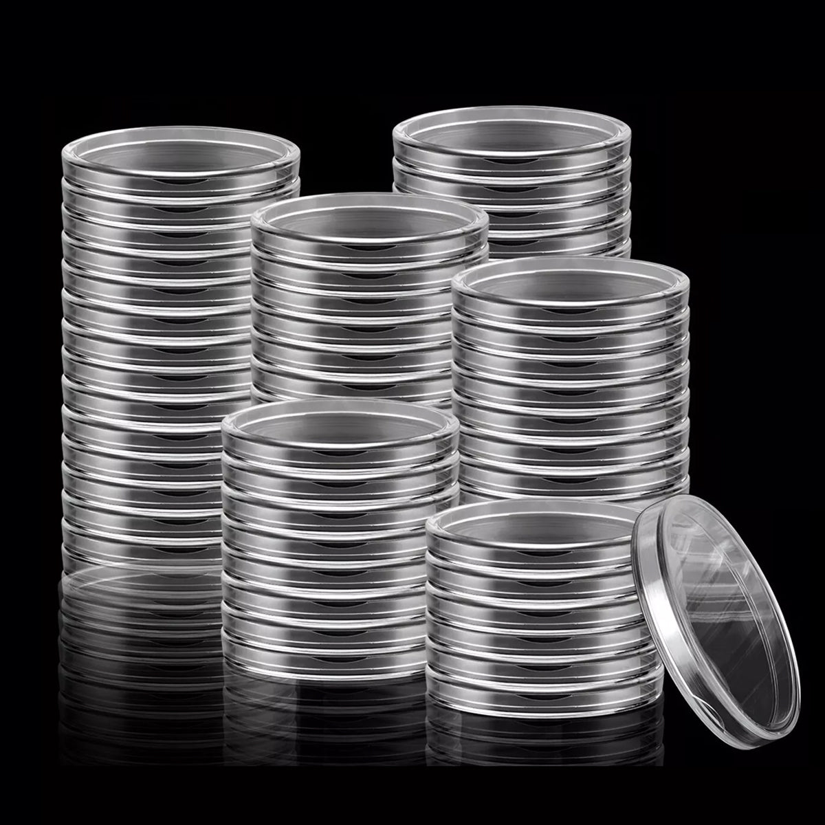 100pcs 40mm Round Coin Boxes Storage Protection Case