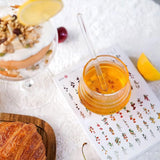 Household Glass Honey Jar with Lid 2PCS Stirring Rod Transparent Honey Bottle