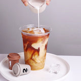 250Sets Transparent Drinking Cups with Lids 400ml Food-Grade