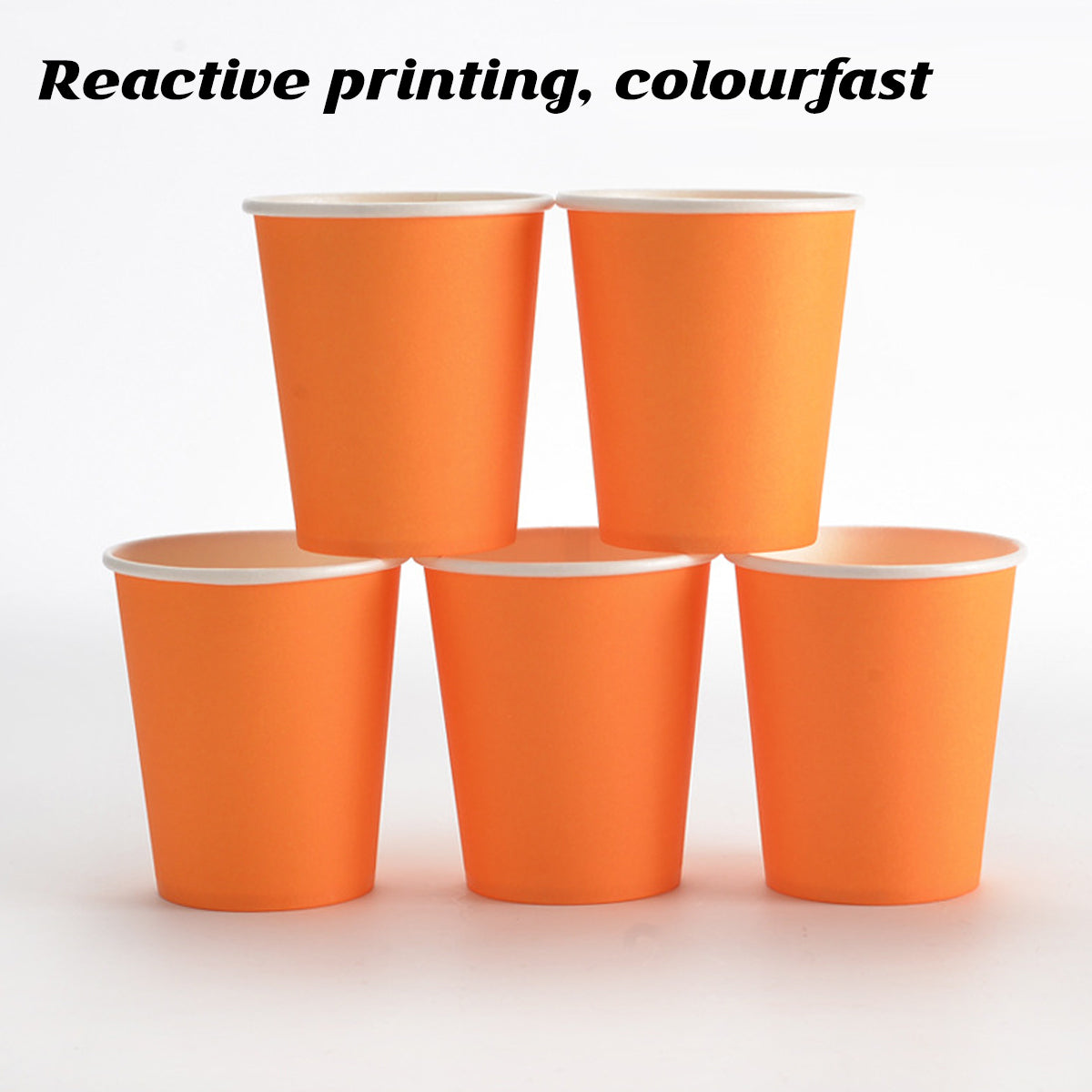 300PCS 6 Colours Disposable Paper Cups Food-Grade Hot and Cold