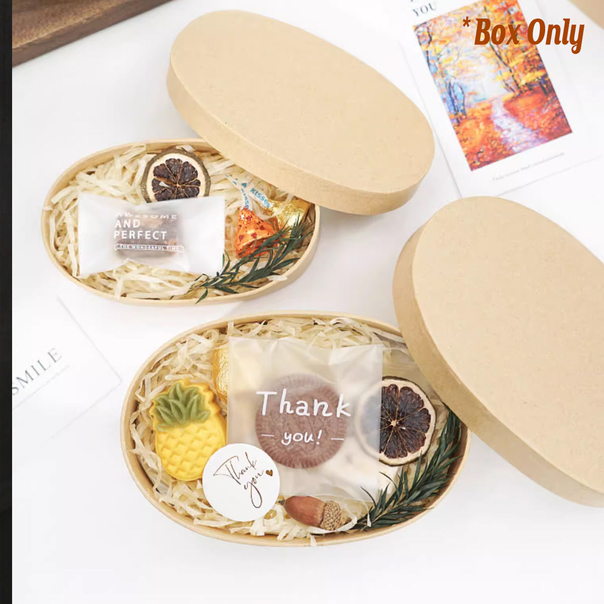 5pcs Oval Paper Gift Boxes for Packaging Display