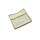 Beige non-woven fabric blanket storage bags with clear PVC