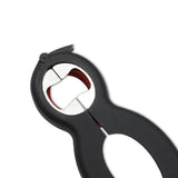 6 IN 1 Bottle Opener 1PC 14.5x6.2cm Black Manual Cap Lid Twist Off Gadget - Discount Packaging Warehouse