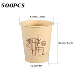 500PCS 9oz Bamboo Pulp Disposable Paper Coffee Cups