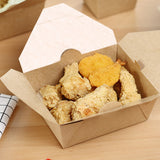 Disposable Kraft Paper Food Boxes With Lid Fried Chicken Fast Food