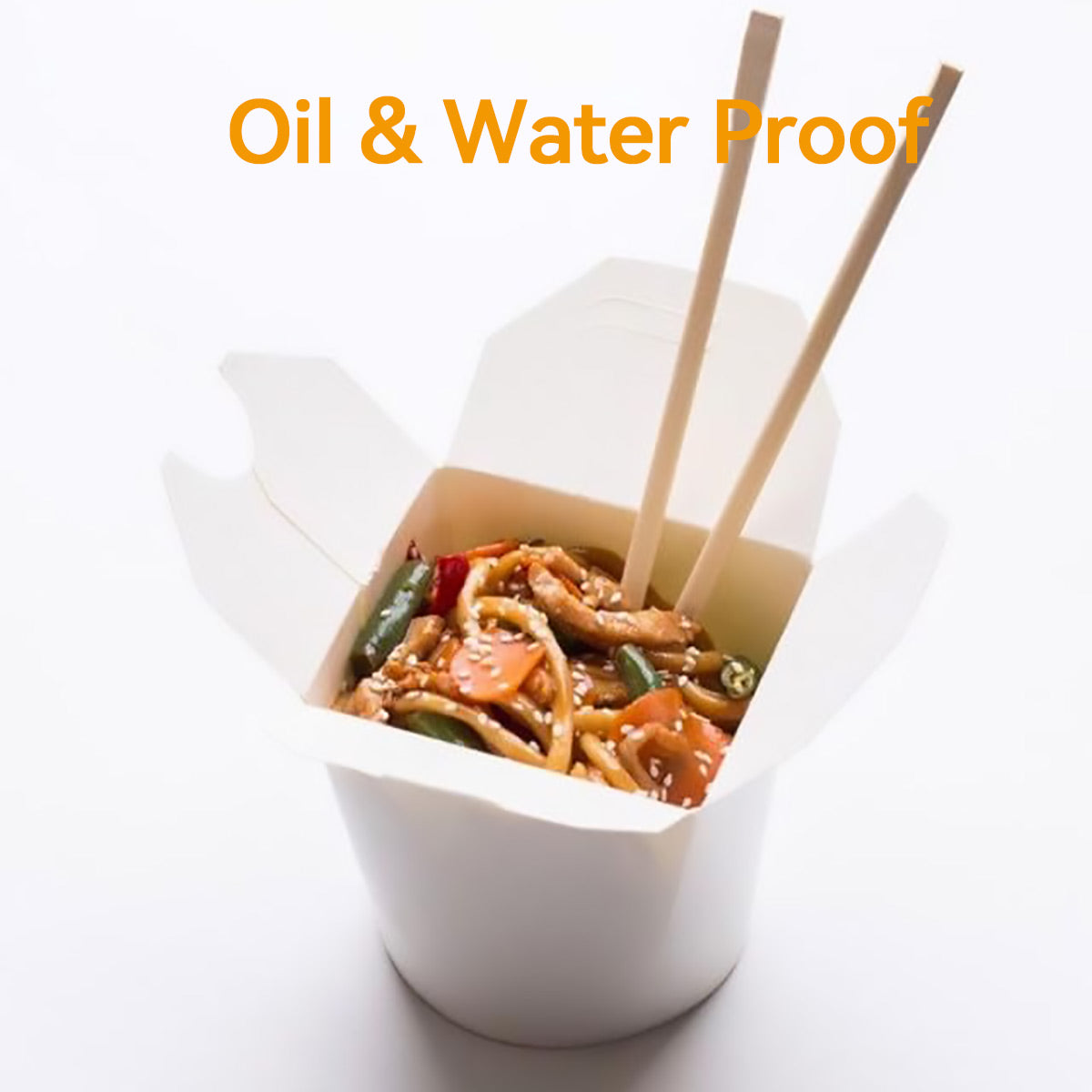 50PCS Disposable White Takeout Boxes Food Grade Leakproof Packaging