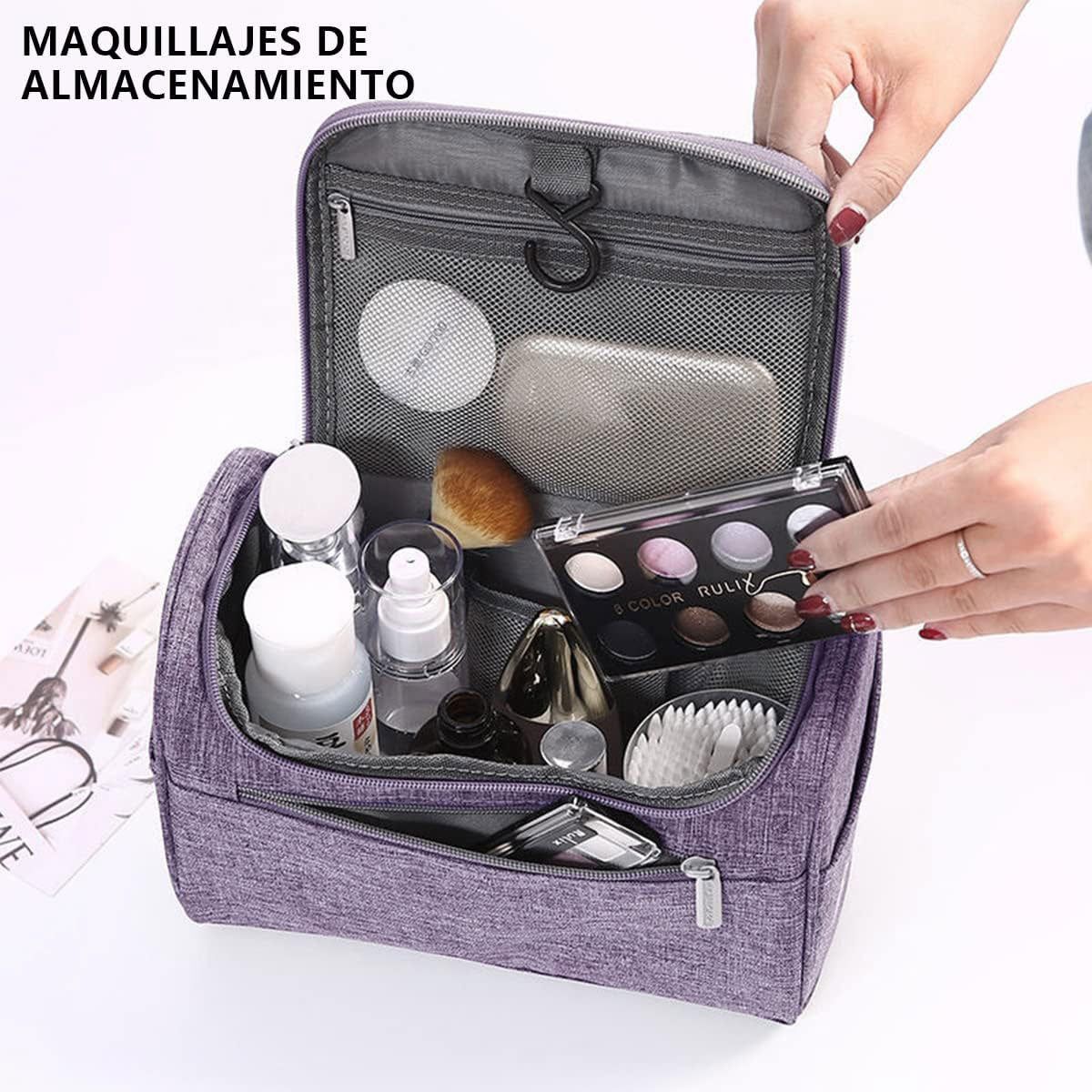 Travel Size Zipper Closure Toiletry Bag 1pc