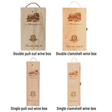 Red Wine Wooden Gift Box 6PCS Pull-out