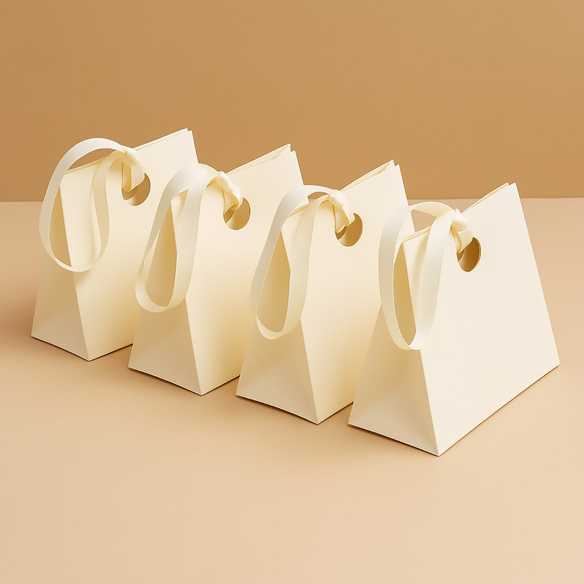 4PCS Paper Gift Bags with Ribbon Handles for Party Favors